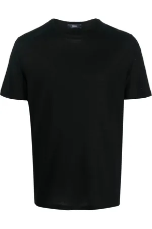 HERNO Koszulki, Mężczyzna, Czarny, L, Męski T-shirt Casual