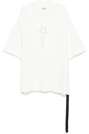 Rick Owens Koszulki, Mężczyzna, Biały, ONE SIZE, Milk/Pearl T-Shirt