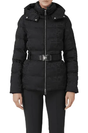 Elisabetta Franchi Kurtki, Kobieta, Czarny, S, Poliester, Padded Jacket with Belt