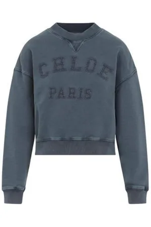 Chloé Bluzy, Kobieta, Niebieski, M, Niebieski Sweter Wygodny Styl Casual