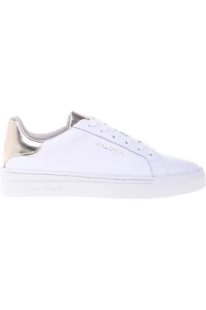 BALDININI Buty, Kobieta, Biały, 38 EU, leather and light gold laminated leather trainer