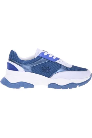 BALDININI Buty, Kobieta, Niebieski, 40 EU, Pale leather and suede leather trainer