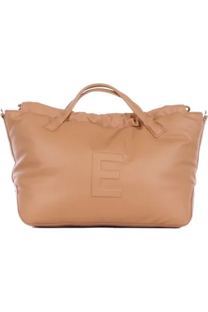 ERMANNO SCERVINO Torebki, Kobieta, brązowy, ONE SIZE, Poliester, Logo Przód Zatrzask Torba na ramię