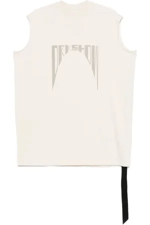 Rick Owens Koszulki, Mężczyzna, Beżowy, M, Naturalny/Perłowy Tarp T-shirt