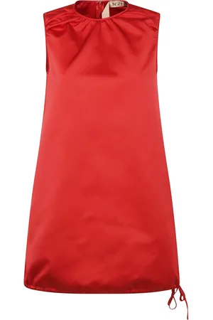 Nº21 Sukienki, Kobieta, Czerwony, L, Elegancka Sukienka z Poliestru dla Kobiet