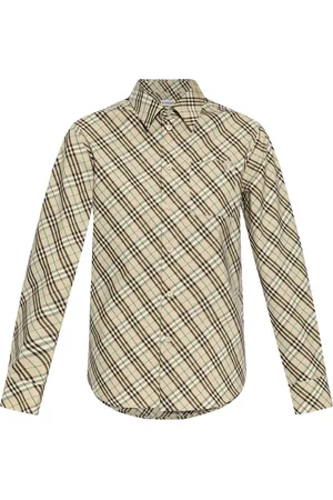 Burberry Bluzki, Kobieta, brązowy, 2XS, Brązowa Bawełniana Koszula dla Kobiet