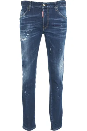 Dsquared2 Jeansy, Mężczyzna, Niebieski, S, Niebieskie Jeansyy Skater Z Efektem Przetarcia