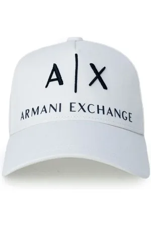 Armani Exchange Akcesoria, Mężczyzna, Biały, ONE SIZE, Kremowy Bawełniany Męski Kapelusz z Daszkiem