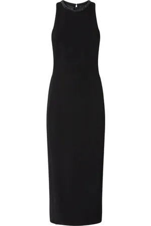 Pinko Sukienki, Kobieta, Czarny, 2XS, Sukienka Techniczna z Ozdobami Strass