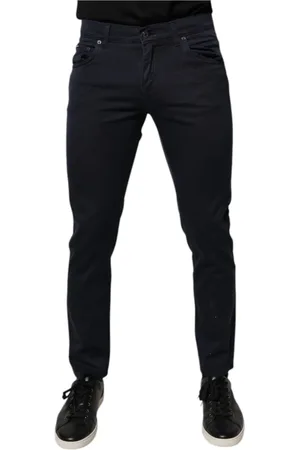 Dolce & Gabbana Jeansy, Mężczyzna, Niebieski, M, Denim, Ciemnoniebieskie Gold Skinny Jeansyy