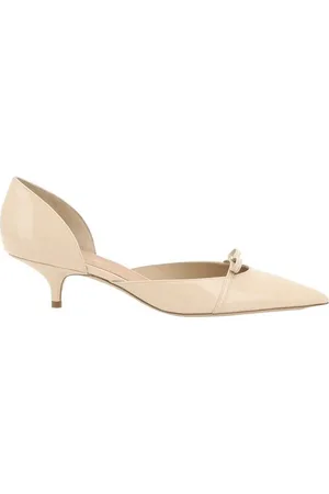 Salvatore Ferragamo Buty, Kobieta, Beżowy, 36 1/2 EU, Eleganckie Czółenka z Kokardą