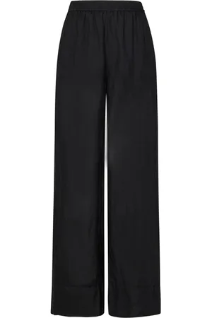 FISICO Spodnie, Kobieta, Czarny, S, Czarne Spodnie Palazzo Stylowy Chic Look