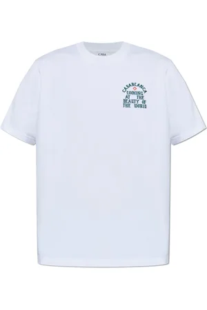 Casablanca Koszulki, Mężczyzna, Biały, L, Bawełna, Logo T-Shirt