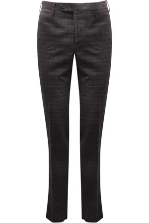 PT01 Spodnie, Mężczyzna, Szary, L, Super Slim Fit Szare Spodnie Wełniane