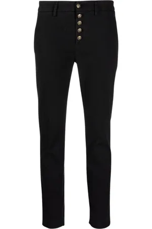Dondup Spodnie, Kobieta, Czarny, W33, Bawełna, Carmen Slim Trousers