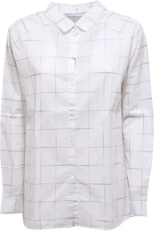 Barbour Bluzki, Kobieta, Biały, L, Koszula z długim rękawem z bawełny vintage