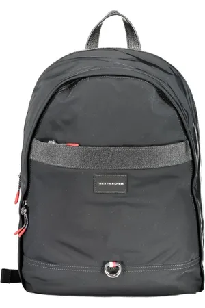 Tommy Hilfiger Torebki, Mężczyzna, Czarny, ONE SIZE, Poliester, Czarny plecak na laptopa z poliestru z regulowanymi paskami