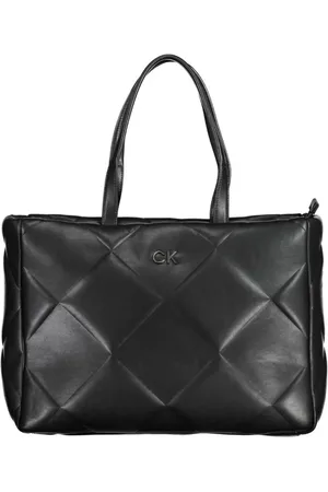 Calvin Klein Torebki, Kobieta, Czarny, ONE SIZE, Czarna Torba na Ramię z Logo