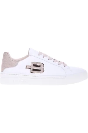 BALDININI Buty, Kobieta, Biały, 37 1/2 EU, leather and pink glitter trainer