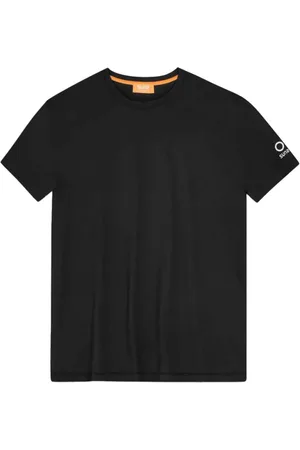 sunseeker Koszulki, Mężczyzna, Czarny, 2XL, Nylon, Czarna Nylonowa Koszulka z Okrągłym Dekoltem
