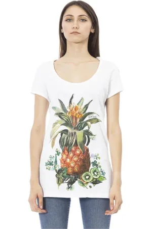 Roberto Cavalli Koszulki, Kobieta, Biały, XL, Bawełna, Biała Bawełniana Koszulka Damska