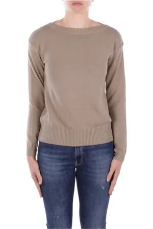 Max Mara Swetry, Kobieta, Beżowy, M, Sweter z logo Sand