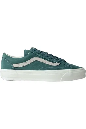 Vans Buty, Mężczyzna, Zielony, 43 EU, Zamsz, Zamszowe Skórzane Sneakersy z Nadrukiem Logo