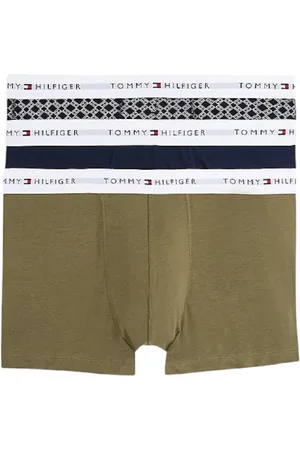 Tommy Hilfiger Bielizna, Mężczyzna, Wielobarwność, L, Geometria, Granat, Oliwka Zestaw Boxer Trunk
