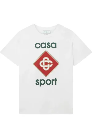 Casablanca Koszulki, Mężczyzna, Biały, XS, Biała Koszulka z Bawełny z Logo Sportowym