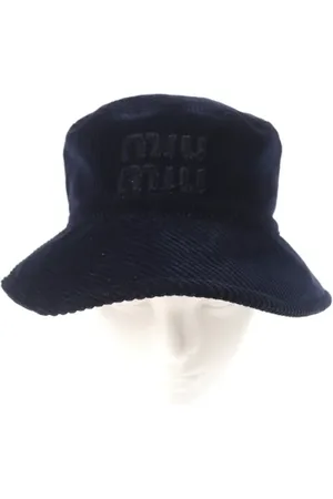 Miu Miu Pre-owned, Kobieta, Niebieski, ONE SIZE, Bawełna, Pre-owned Cotton hats
