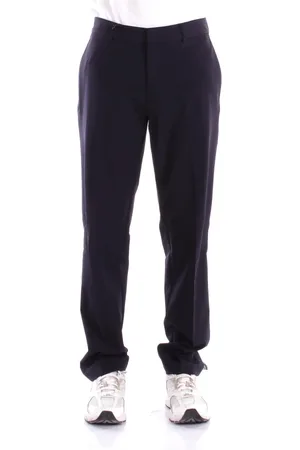 Emporio Armani Spodnie, Mężczyzna, Niebieski, 2XL, Niebieskie Spodnie z Logo Zapięcie na zamek błyskawiczny
