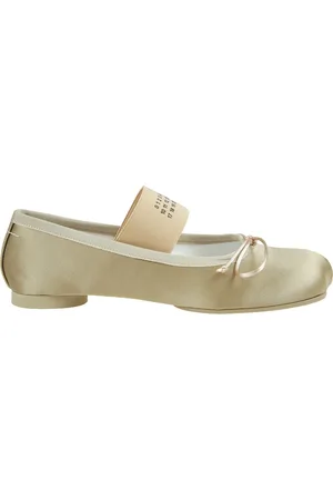 Maison Margiela Buty, Kobieta, Żółty, 37 EU, Płaskie baletki z kokardką