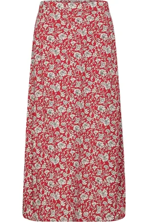 Co`Couture Spódnice, Kobieta, Czerwony, XL, Czerwona Spódnica A-line z Pięknym Wzorem