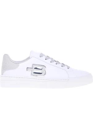BALDININI Buty, Kobieta, Biały, 37 EU, leather and silver glitter trainer