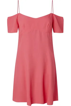 Calvin Klein Sukienki, Kobieta, Różowy, XS, Różowa Sukienka Jeansyowa