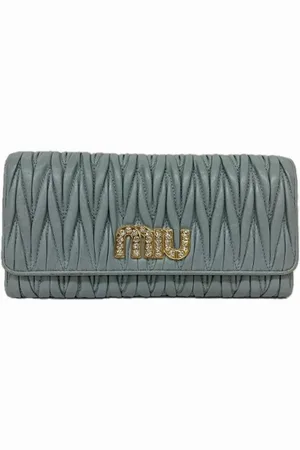 Miu Miu Pre-owned, Kobieta, Niebieski, ONE SIZE, Skóra, Pre-owned skórzane portfele