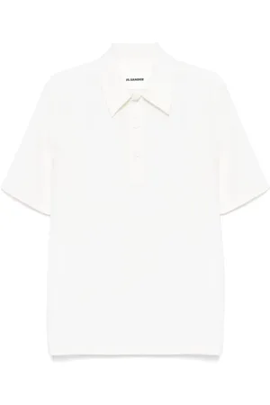 Jil Sander Koszulki, Mężczyzna, Biały, S, Polo Porcelanowa Koszulka
