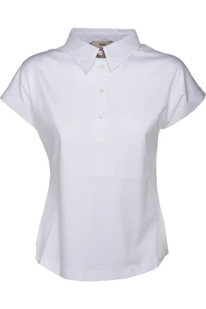 HERNO Bluzki, Kobieta, Biały, L, Bawełna, Koszulka Polo