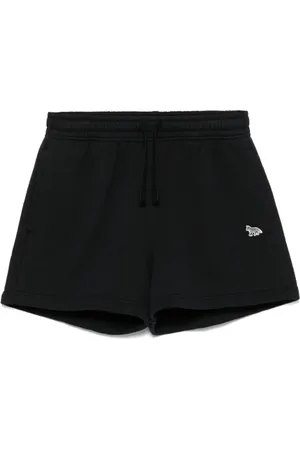 Maison Kitsuné Szorty, Kobieta, Czarny, L, Len, Czarne Szorty Bermudy Moda Damska
