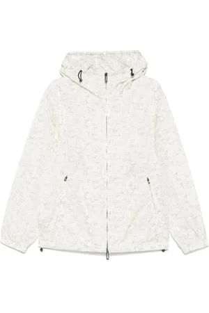 Emporio Armani Kurtki, Mężczyzna, Biały, S, Biała Kurtka z Kapturem na Zamek