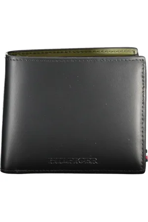 Tommy Hilfiger Akcesoria, Mężczyzna, Czarny, ONE SIZE, Skóra, Czarny Skórzany Portfel