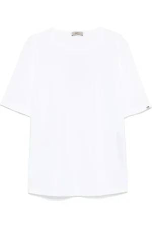 HERNO Koszulki, Kobieta, Biały, S, Klasyczny damski T-shirt