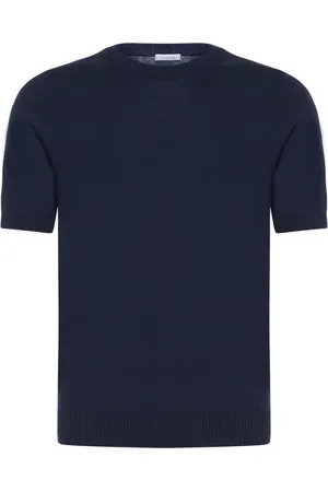 Malo Swetry, Mężczyzna, Niebieski, 3XL, Bawełna, Niebieski Sweter z Krótkim Rękawem
