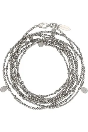 Brunello Cucinelli Akcesoria, Kobieta, Szary, ONE SIZE, Srebrny Bransoletka z Wzorem Diamentu