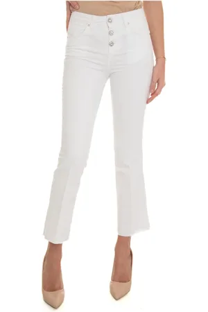 Liu Jo Jeansy, Kobieta, Biały, W31, Bawełna, Cropped Jeansy