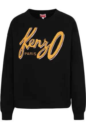Kenzo Bluzy, Kobieta, Czarny, M, Bawełna, Bluza z Kontrastowym Logo