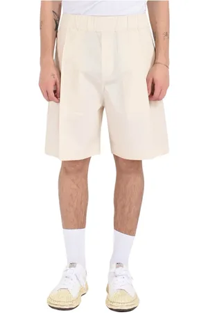 A PAPER KID Szorty, Mężczyzna, Biały, 2XL, Bermudy z bawełny luźny krój popelina