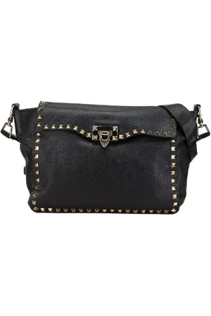 VALENTINO Pre-owned, Kobieta, Czarny, ONE SIZE, Skóra, Pre-owned skórzane torby na ramię