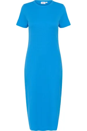 Saint Tropez Sukienki, Kobieta, Niebieski, M, Bawełna, Campanula Sukienka T-shirt