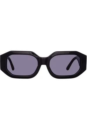 The Attico Akcesoria, Kobieta, Czarny, ONE SIZE, Blake Czarne Srebrne Okulary Przeciwsłoneczne